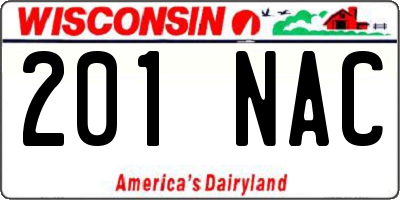 WI license plate 201NAC