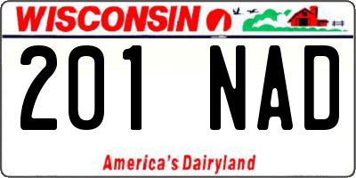 WI license plate 201NAD