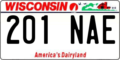 WI license plate 201NAE
