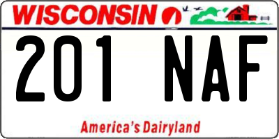 WI license plate 201NAF