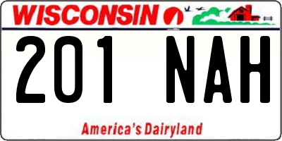 WI license plate 201NAH