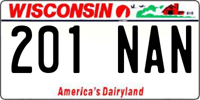 WI license plate 201NAN