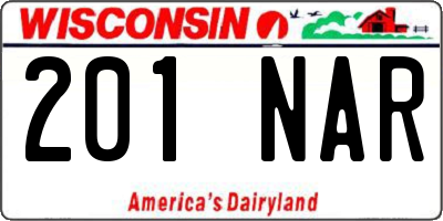 WI license plate 201NAR