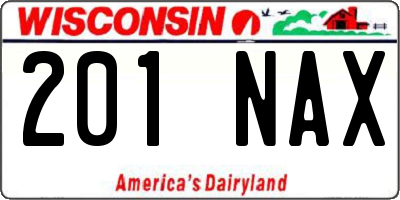 WI license plate 201NAX