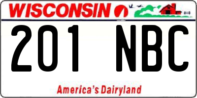 WI license plate 201NBC