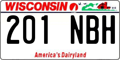 WI license plate 201NBH