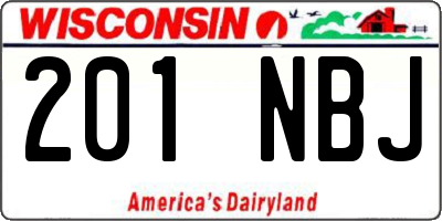 WI license plate 201NBJ