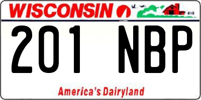 WI license plate 201NBP