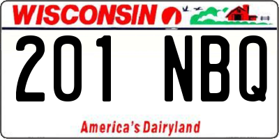WI license plate 201NBQ