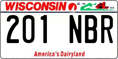 WI license plate 201NBR