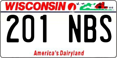 WI license plate 201NBS