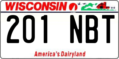 WI license plate 201NBT