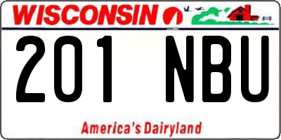 WI license plate 201NBU