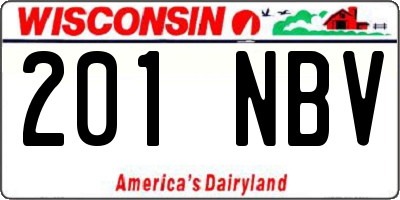 WI license plate 201NBV