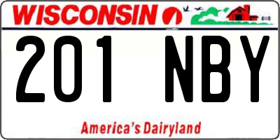 WI license plate 201NBY