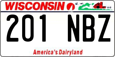 WI license plate 201NBZ