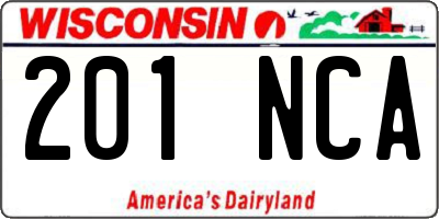 WI license plate 201NCA