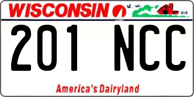 WI license plate 201NCC