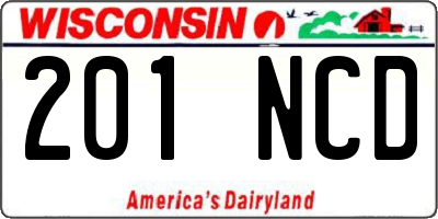 WI license plate 201NCD
