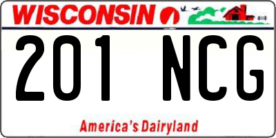 WI license plate 201NCG