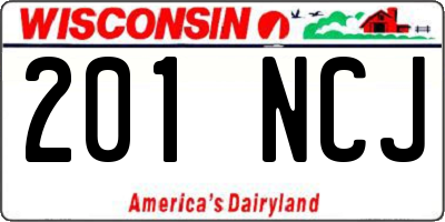 WI license plate 201NCJ
