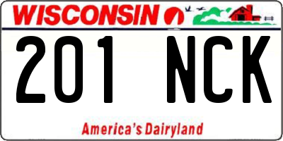 WI license plate 201NCK