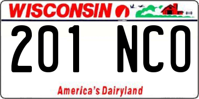 WI license plate 201NCO