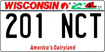 WI license plate 201NCT