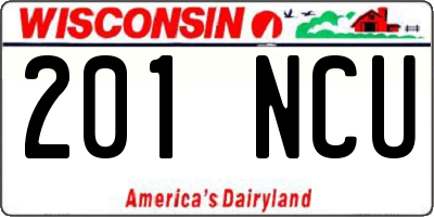 WI license plate 201NCU