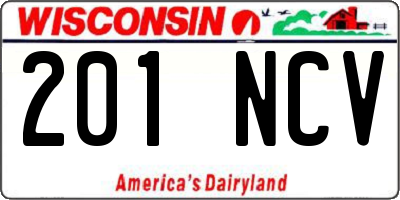 WI license plate 201NCV