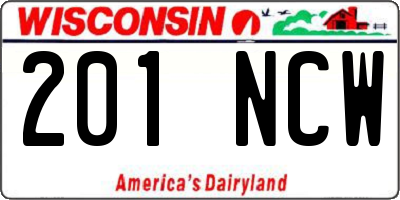 WI license plate 201NCW