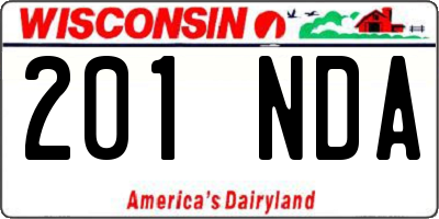 WI license plate 201NDA