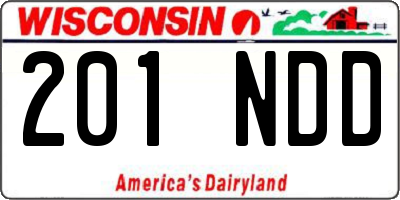 WI license plate 201NDD