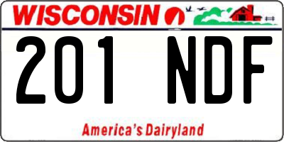 WI license plate 201NDF