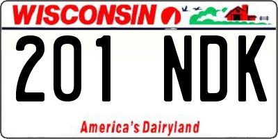 WI license plate 201NDK