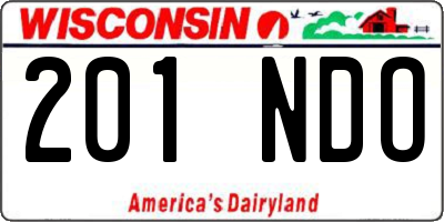 WI license plate 201NDO