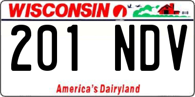 WI license plate 201NDV