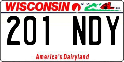 WI license plate 201NDY