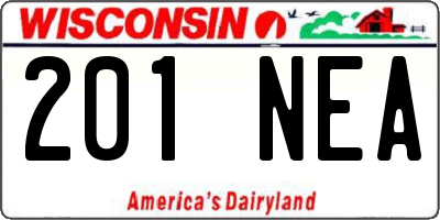 WI license plate 201NEA