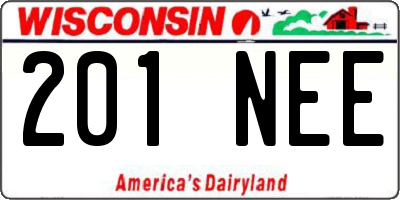 WI license plate 201NEE