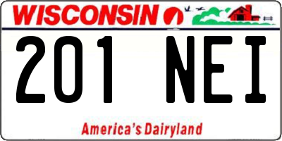 WI license plate 201NEI