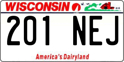 WI license plate 201NEJ