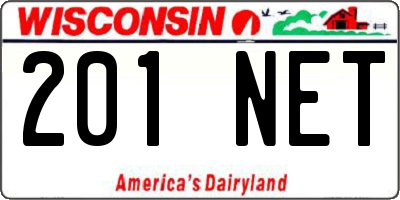 WI license plate 201NET