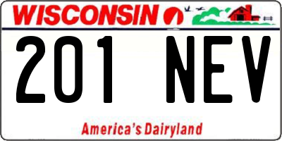 WI license plate 201NEV