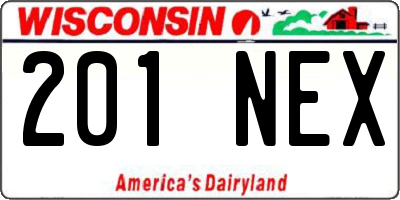 WI license plate 201NEX