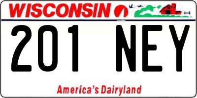 WI license plate 201NEY