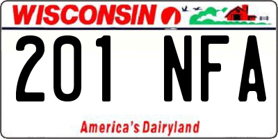 WI license plate 201NFA