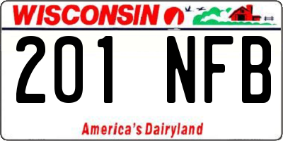WI license plate 201NFB