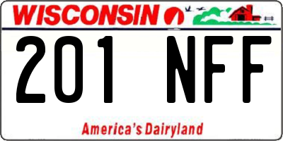 WI license plate 201NFF