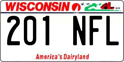 WI license plate 201NFL